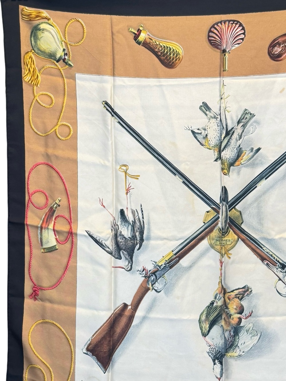 🌈 Hermes Les Fusils Carre 90 Silk Scarf - Picture 2 of 8